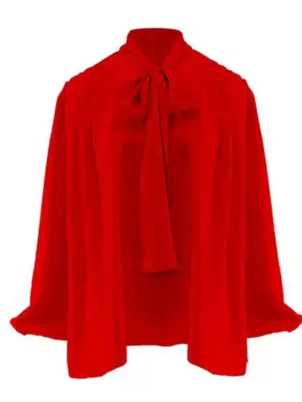 Draped red tie neck Bluest blouse